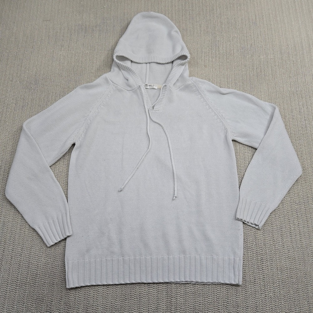 Say What Hoodie Sweater Womens Large Light Gray Knit Pullover Hooded Casual Soft
